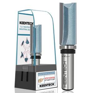 lot 43810 image: Router Bits 12 Shank, Flush Trim Router Bit, Top Bearing Carbide Tipped Pattern Bit, Template Straight Heavy Duty Woodworking Trimming Cutting Tool for Wood, 34 Diameter, 1-34 Depth - Retail $34