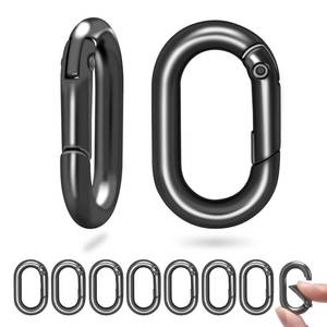 lot 43811 image: 9 Pack 1 Inch Small Carabiner Clip Metal Tiny Oval Carabiner Spring O Rings Hooks for Paracord Lanyard Keychain, Car Key Rings Hook, Dog Tag Clips, Purse Keychain Replacement (Gunmetal Black)
