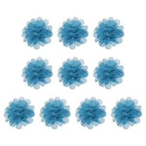 lot 43813 image: 2.8 Chiffon Flowers, 10 Pcs Mesh Fabric Flowers Sewing Fabric Appliques Headband Embellishments for DIY Craft Wedding Decor, Blue - Retail $4