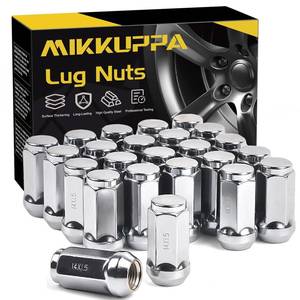 lot 43815 image: M14x1.5 Lug Nuts - Replacement for Chevy Silverado 1500 Traverse Colorado Tahoe, GMC Sierra Savana Aftermarket Wheel, Chrome 24pcs Wide 23mm Closed End Bulge Acorn One-Piece Tire Lug Nut - Retail $20