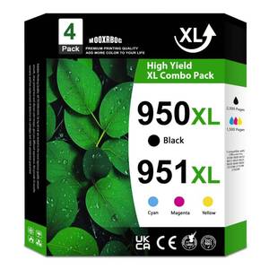 lot 43826 image: 950XL 951XL Ink Cartridges High Yield (1-Pack, BK) Compatible for HP 950 951 Ink Cartridges Replacement for OfficeJet Pro 8600 8610 8615 8620 8100 8630 8660 8640 276DW 251DW Printer