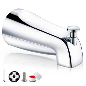 lot 43827 image: Bathtub Faucet Easy to Install Tub Spout with Diverter, American Standard Tub Faucet Replacement Fits 12 Copper Water Tube(58 Diameter) with Hex Wrench Chrome Finish - Retail $20