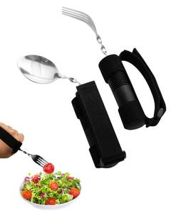 lot 43829 image: Bendable Adaptive Utensils for Elderly, Disabled People, Parkinsons, Arthritis, Hand Tremors, Weak Hand Grip & Handicapped, Arthritic Hands-Non Slip Handles - Retail $16