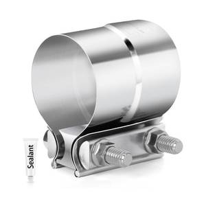 lot 43830 image: 2 Pcs 2.25 inch Exhaust Clamp 2 14 Butt Joint 304 Stainless Steel Band Lap Joint Band Clamp Stainless Steel for Pipes Catalytic Converters Muffler (2, 2.25 inch) - Retail $18