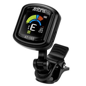 lot 43836 image: Aroma Guitar Tuner Clip On Rechargeable Chromatic Tuner for Guitar Bass Ukulele Violin Mandolin - Retail $16