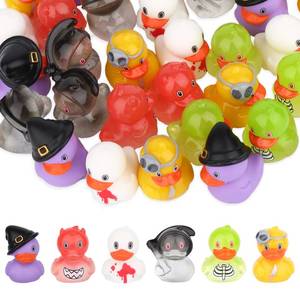 lot 43838 image: 26pcs Halloween Mini Resin Ducks, Styles Miniature Figurines Grim Reaper Demon Zombie Ghost Imp Witch Halloween Theme Tiny Ducks for Garden Landscape Dollhouse Decorations Party Favors