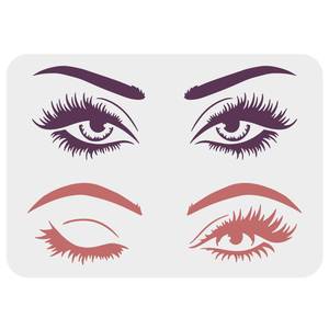 lot 43852 image: Eye Stencils for Painting 11.7x8.3 inch Large Beautiful Eyes Stencils Two Pairs of Eyes and Eyebrows, Reusable Women Eye Pattern Drawing Stencil DIY Art Decor for Wood Signs, Canvas - Retail $3