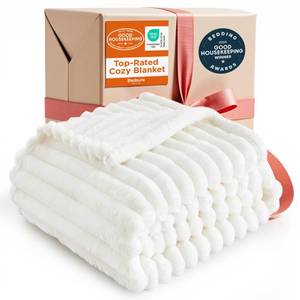 lot 43855 image: Bedsure GentleSoft White Throw Blanket for Couch - Cozy Soft Blankets for Women, Cute Small Fleece Throws for Girls, House Bedroom Decor Aesthetic Gift for Women, Off White, 50x70 Inches - Retail $22