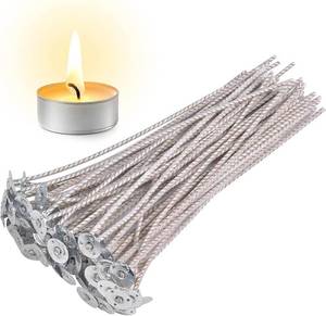 lot 43856 image: CD 2 Wicks for Soy Candles, 6 inch Pre-Waxed Candle Wick with Base - Retail $9