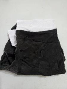 lot 43857 image: Christmas Stockings,18 inch Black Plush Christmas Hanging Stockings with White Cuff for Fireplace Christmas Tree Home Decoration - Retail $20