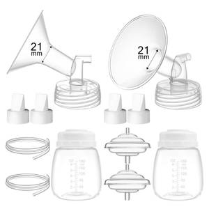 lot 43864 image: 21mm Replacement Pump Parts for Spectra S1 S2 9 Plus Synergy Gold Includes Flange Duckbill Valve Tubing Backflow Protector Bottle Compatible with Motif Luna Cimilre Ameda MYA Pump - Retail $20