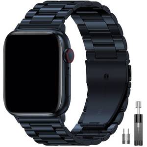lot 43877 image: Metal Band Compatible with Apple Watch Bands for Men 49mm 46mm 45mm 44mm 42mm 41mm 40mm 38mm, Business Stainless Steel Strap for iWatch Bands Series 11 10 9 8 7 6 5 4 3 2 1, SE3 2 1, Ultra3 2 1 - Retail $27