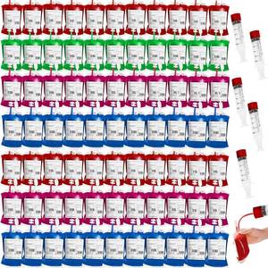 lot 43894 image: 80 Pack Blood Bags for Drinks Reusable IV Drink Pouches for Halloween Party Decorations Vampire Zombie Party Juice Containers Props, 10 fl.oz - Retail $30