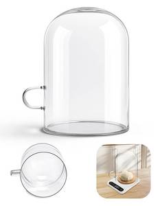 lot 43896 image: Sourdough Warmer Dome with Handle, Glass Dome for Sourdough Starter Heating Pad Accessories Fits Jars Up to 4.8 Diameter x6.1 Height, Sourdough Accessories - Durable Clear Glass Cover