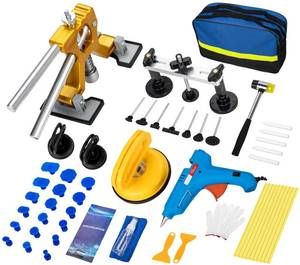 lot 43898 image: 54Pcs Paintless Dent Puller Kit, Car Dent Remover Tool with Dent Lifter & Bridge Puller for Repairing 98% Size of Car Dents, Dent Repair Kit for Auto Body Truck Dents, Hail Damage Dent Removal