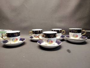 lot 401 image: Bavarie porcelain small plate or saucer, likely part of a set featuring the Three Muses.