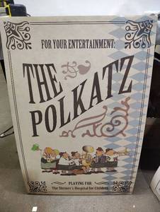 lot 417 image: Set of 3 2ft 3ft Cardboard Posters for Polka Fest