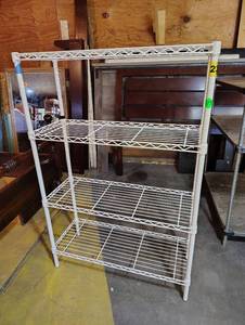 lot 523 image: 4 Shelf Metal Rack in White
