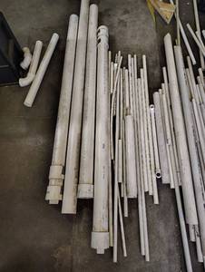 lot 527 image: Large Bundle of Various Size PVC Pipes and Connectors