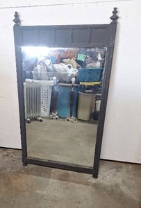 lot 201 image: Traditional Black Wood Framed Wall Mirror