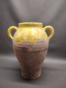 lot 1 image: French Confit Pot With Bi Color Glaze