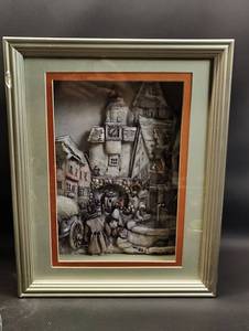 lot 35 image: Vintage Shadow Box 3D Art By Anton Pieck 11 by 14 Inches