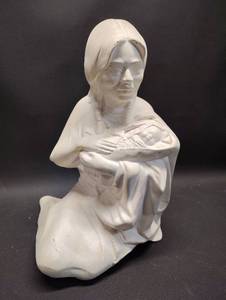 lot 53 image: Unfinished Ceramic Bisque Figurine of a Native American (mother holding a child)