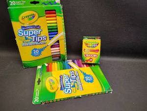 lot 71 image: (2)20 Ct Crayola Markers and Crayola Crayons