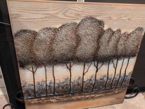 lot 57 image: Tree Line Wood Wall Art