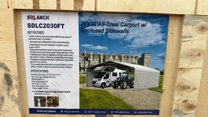 lot 115 image: 20x30 All-Steel Carport with Enclosed Sidewalls - SDLC2030FT