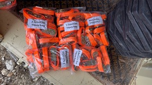 lot 127 image: Qty 50 - Orange Ratchet Tie Down Straps 2.5cm x 3m