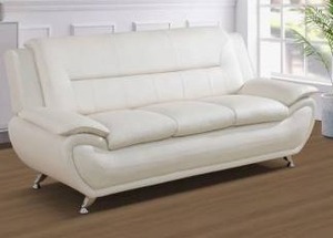 Ceitidh Faux Leather Living Room Sofa, White-Retail: $816