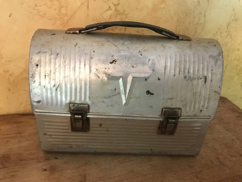 lot 42 image: Rustic Aluminum lunch boxstorage