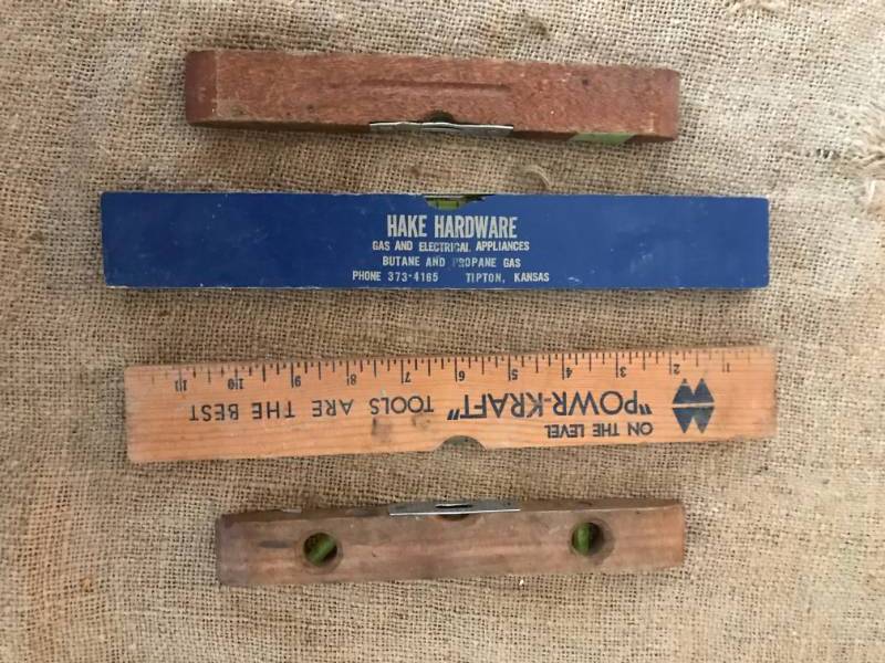 lot 44 image: Set of Antique Wood levels