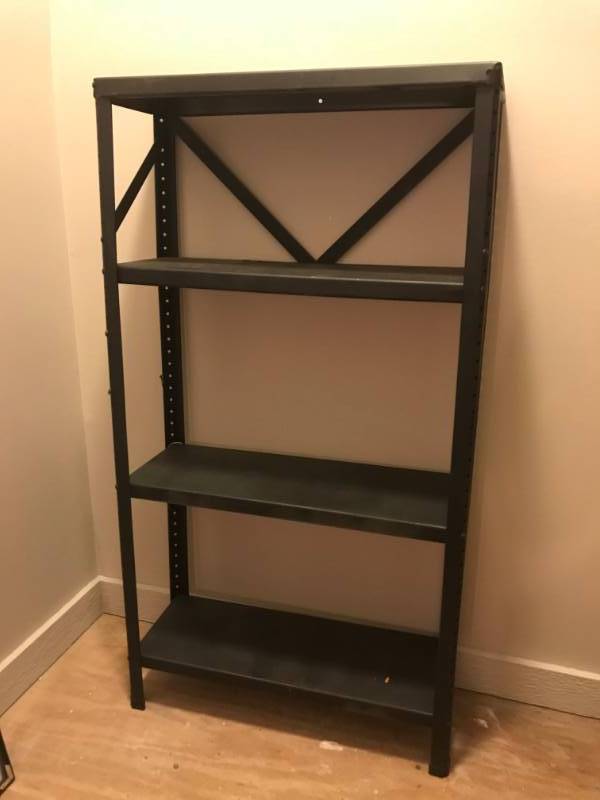 lot 56 image: Black Painted Metal Shelf