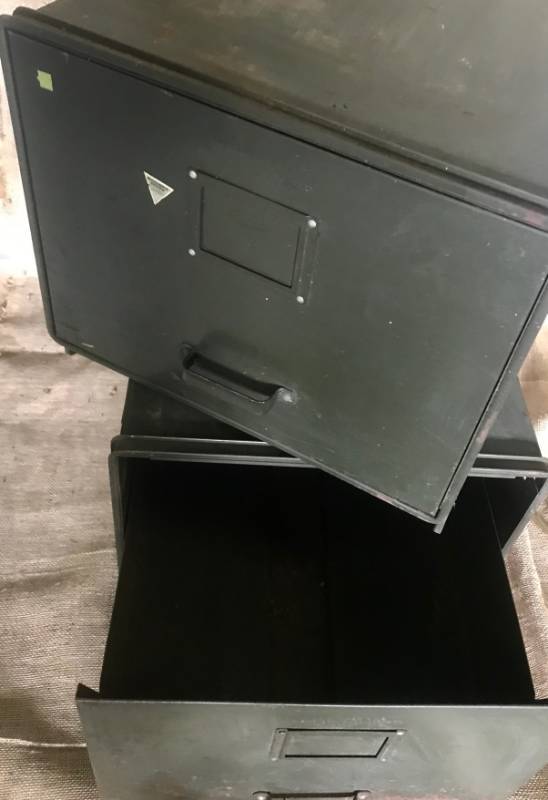 lot 68 image: Set of 2 File CabinetsDrawers (use separate or stack together).   I was going to make them into rustic industrial side tables--just one upcycle suggestion