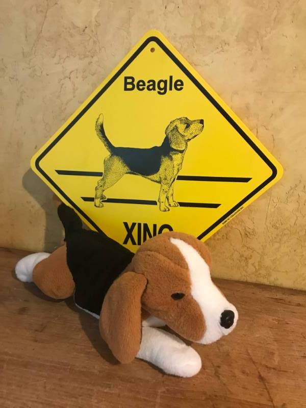 lot 98 image: Beagle Crossing with stuffed toy beagle