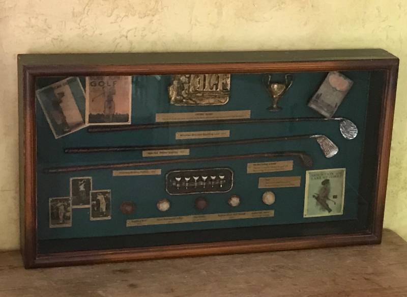 lot 104 image: Golf MuralShadow Box
