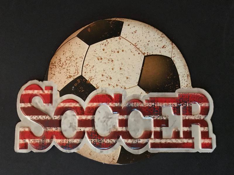 lot 177 image: Tin Soccer Sign