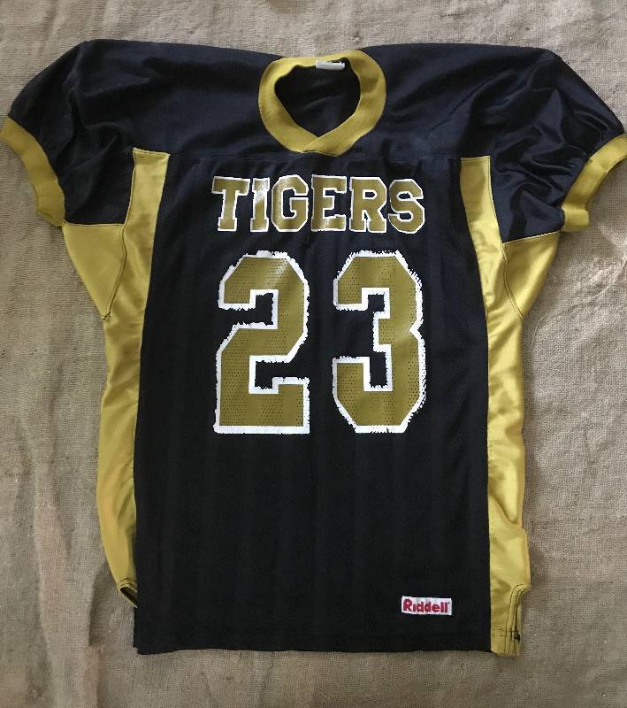 lot 180 image: Black and Gold Tigers #23 Riddell Jersey-Large