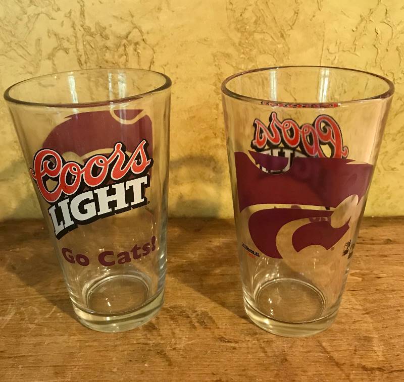 lot 181 image: Set of Coors Kansas State Beer Glasses