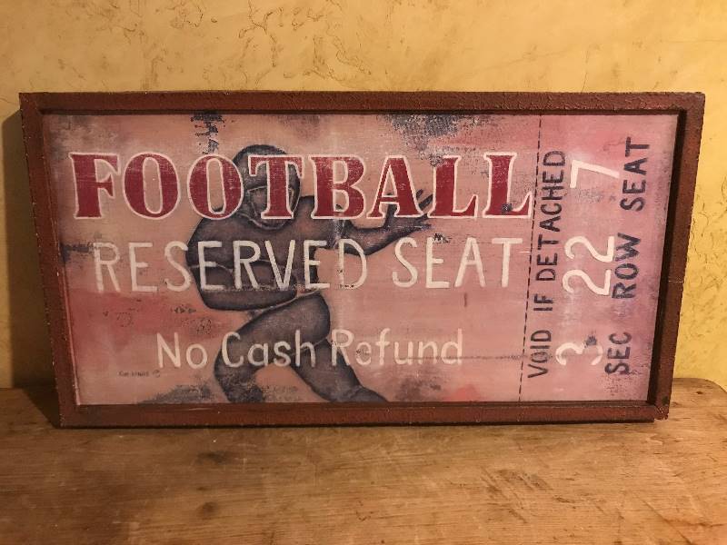 lot 186 image: Metal Football Wall Sign--Reserved Seats