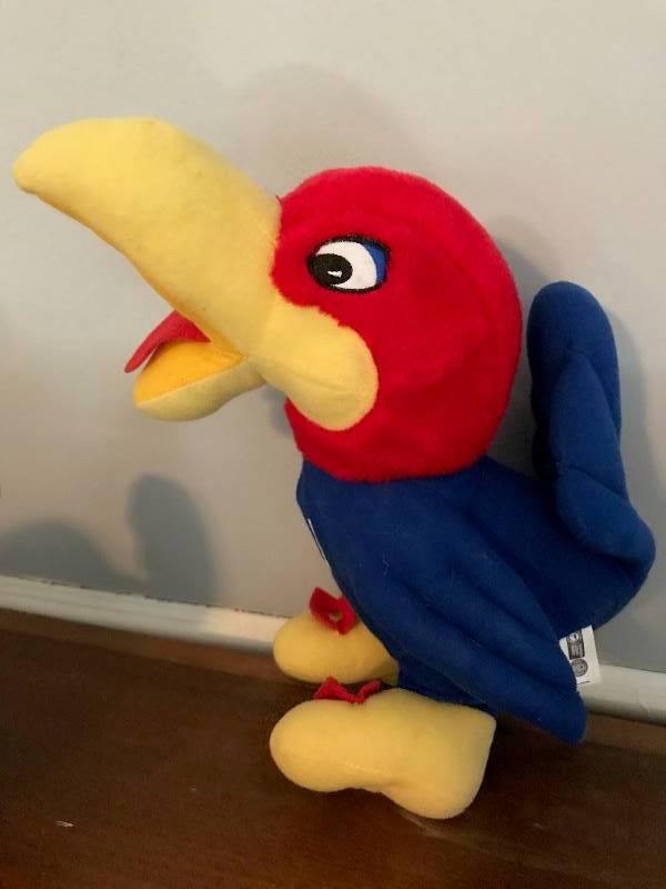 lot 199 image: Kansas University (KU) stuffed Jayhawk