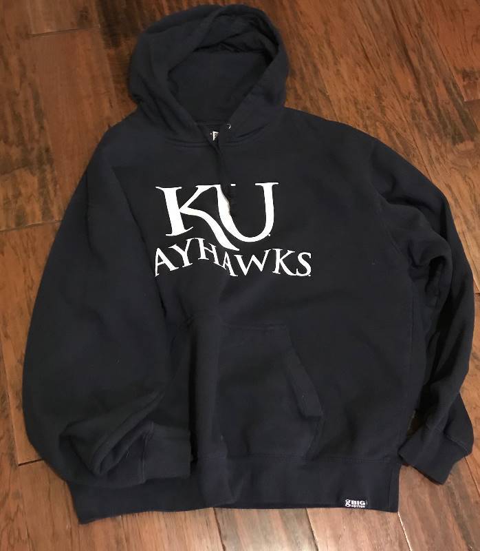 lot 206 image: Gear for Sports Big Cotton Large Sweatshirt-Kansas University (KU) Jayhawks