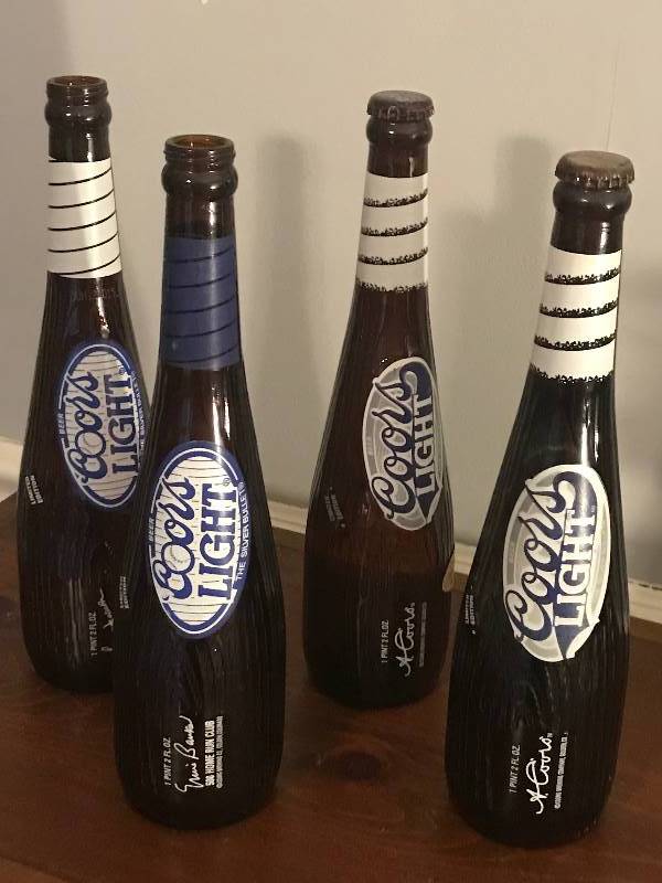 lot 213 image: Set of 4 Limited Edition Coors Baseball Bottles--2 unopened