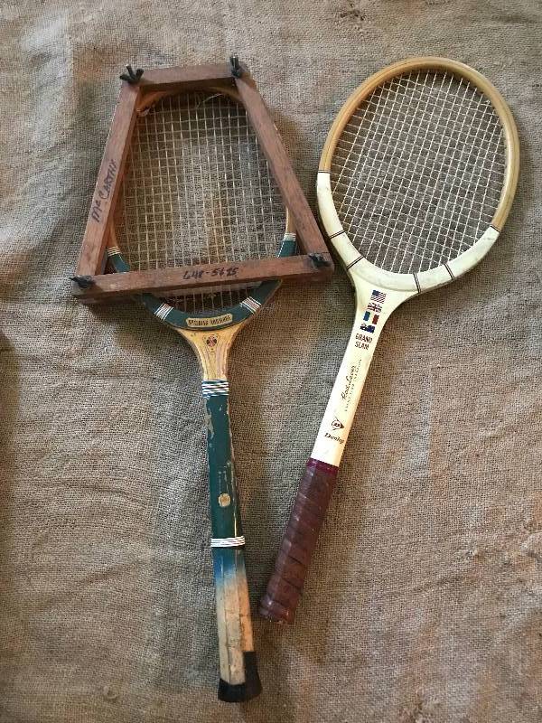 lot 215 image: Vintage Wooden Tennis Racquets