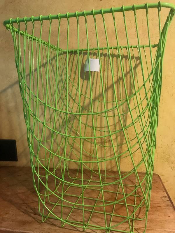 lot 236 image: Green MetalWire Storage Bin-22 Height