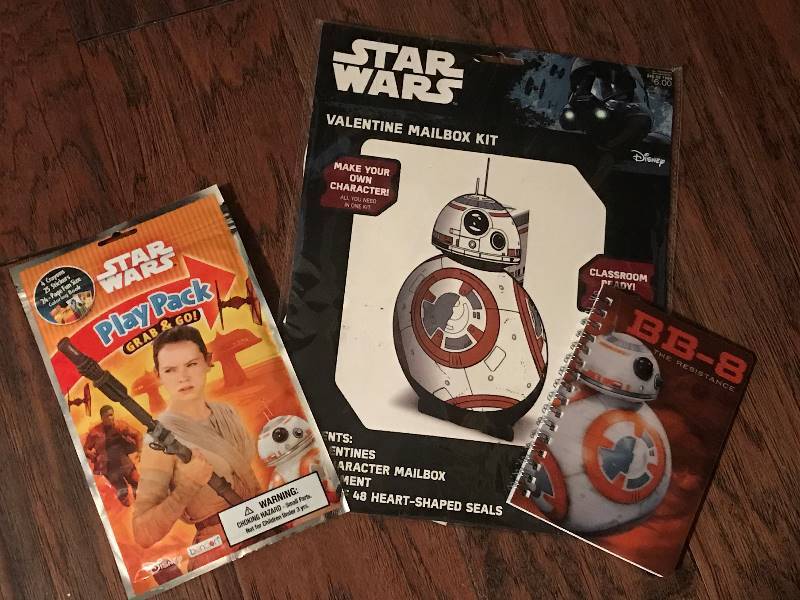 lot 259 image: Star Wars BB-8 Valentine Mailbox Kit and notebook (50 page 3-D Journal 4 x 5.75) and Play Pack