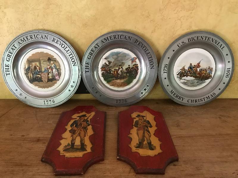 lot 2084 image: Great American Revolution Collector Plates and Wood Soldiers