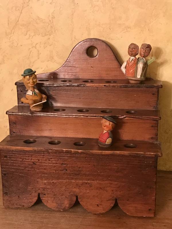 lot 2093 image: Wood Stand for corks or other uses (vintage wine stoppers listed separately)